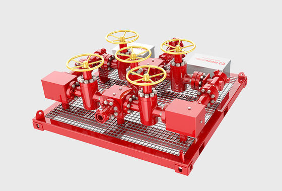 API 16C 3000psi Tête de puits de champs pétrolifères étouffer et tuer manifold avec des vannes